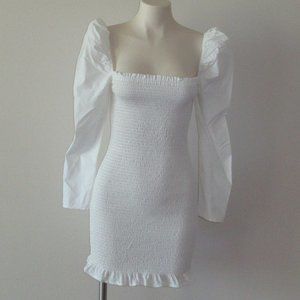 Aritzia Wilfred White Long Sleeve  Mini Dress  Size S